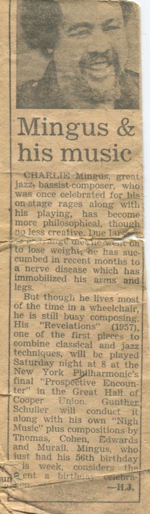 Mingus article Daily News 2
